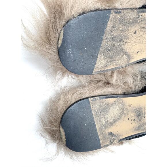 GUCCI Black Velevt Fur Lined Princetown Loafers Mules Horsebit Size EU 37 US 7 - Picture 10 of 11